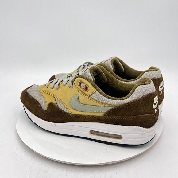 Nike Air Max 1 Men Size 11 908366 300 Green Curry Brown Suede Training Shoes - Picture 7 of 14